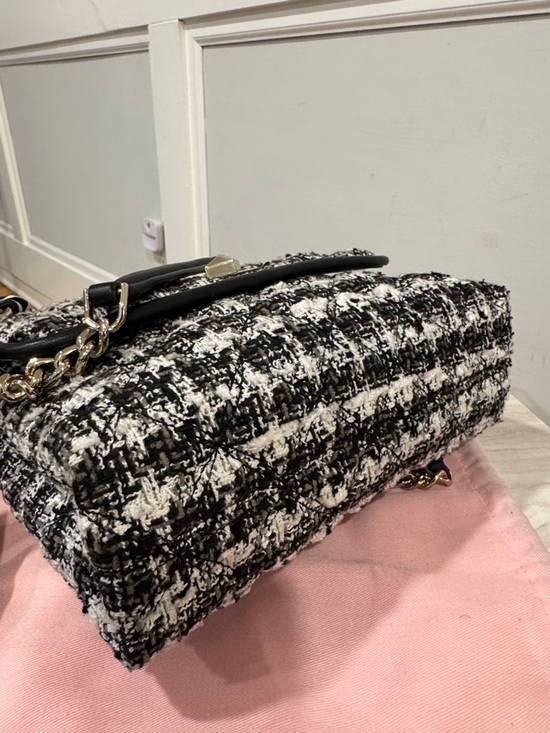 Kate Spade Natalia Black & White Tweed Convertible Chain Shoulder Crossbody Bag - Picture 9 of 17